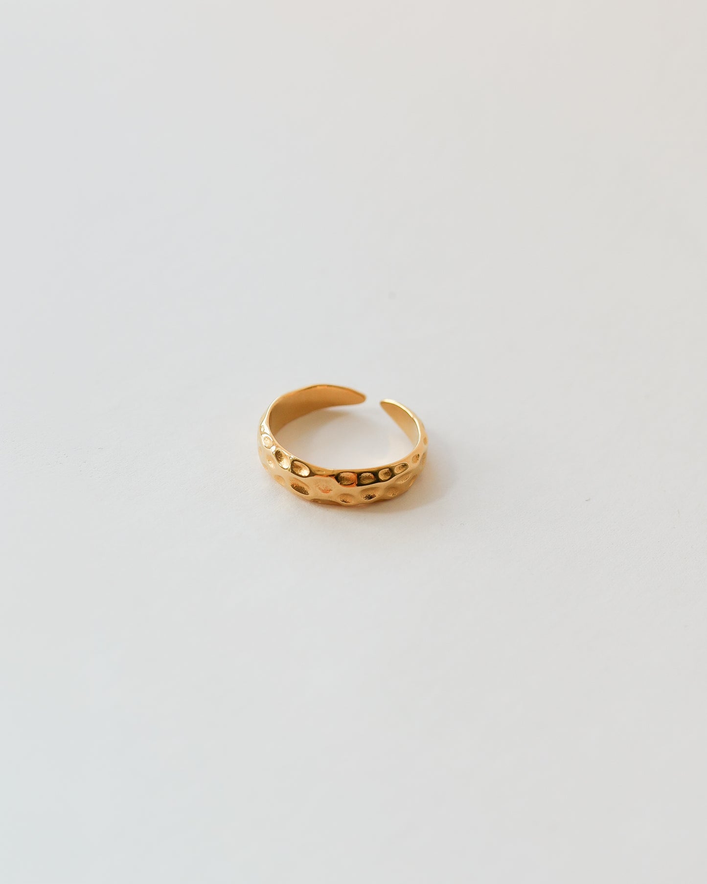 Bague ouverte vintage haut de gamme en métal doré brossé