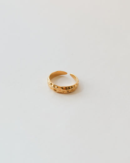 Bague ouverte vintage haut de gamme en métal doré brossé