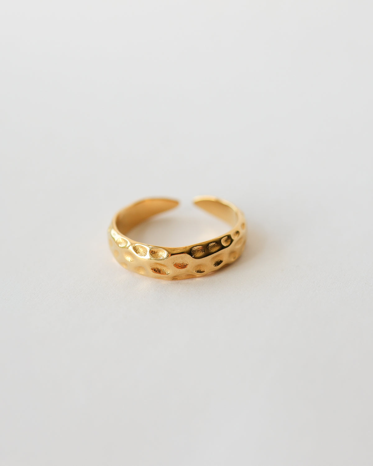 Bague ouverte vintage haut de gamme en métal doré brossé