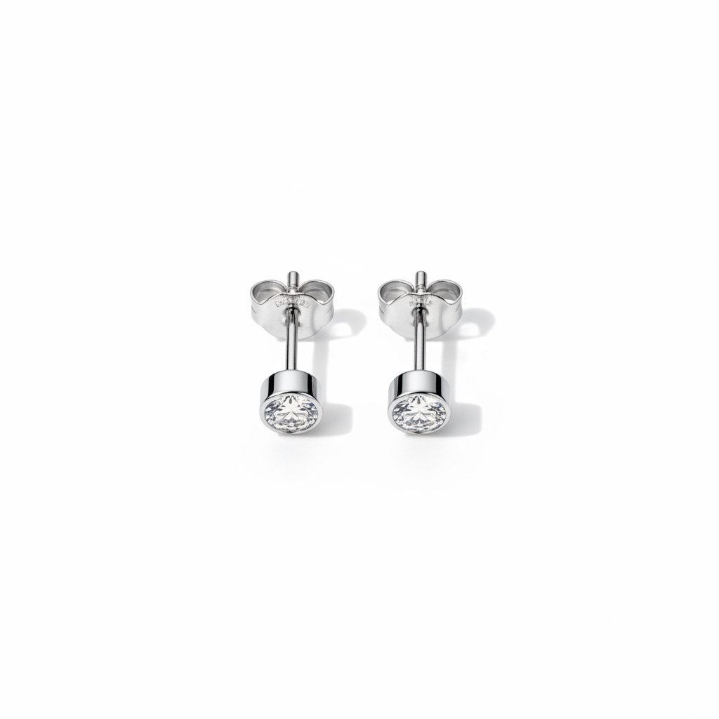 Delicate tiny cubic zirconia earrings in 925 sterling silver
