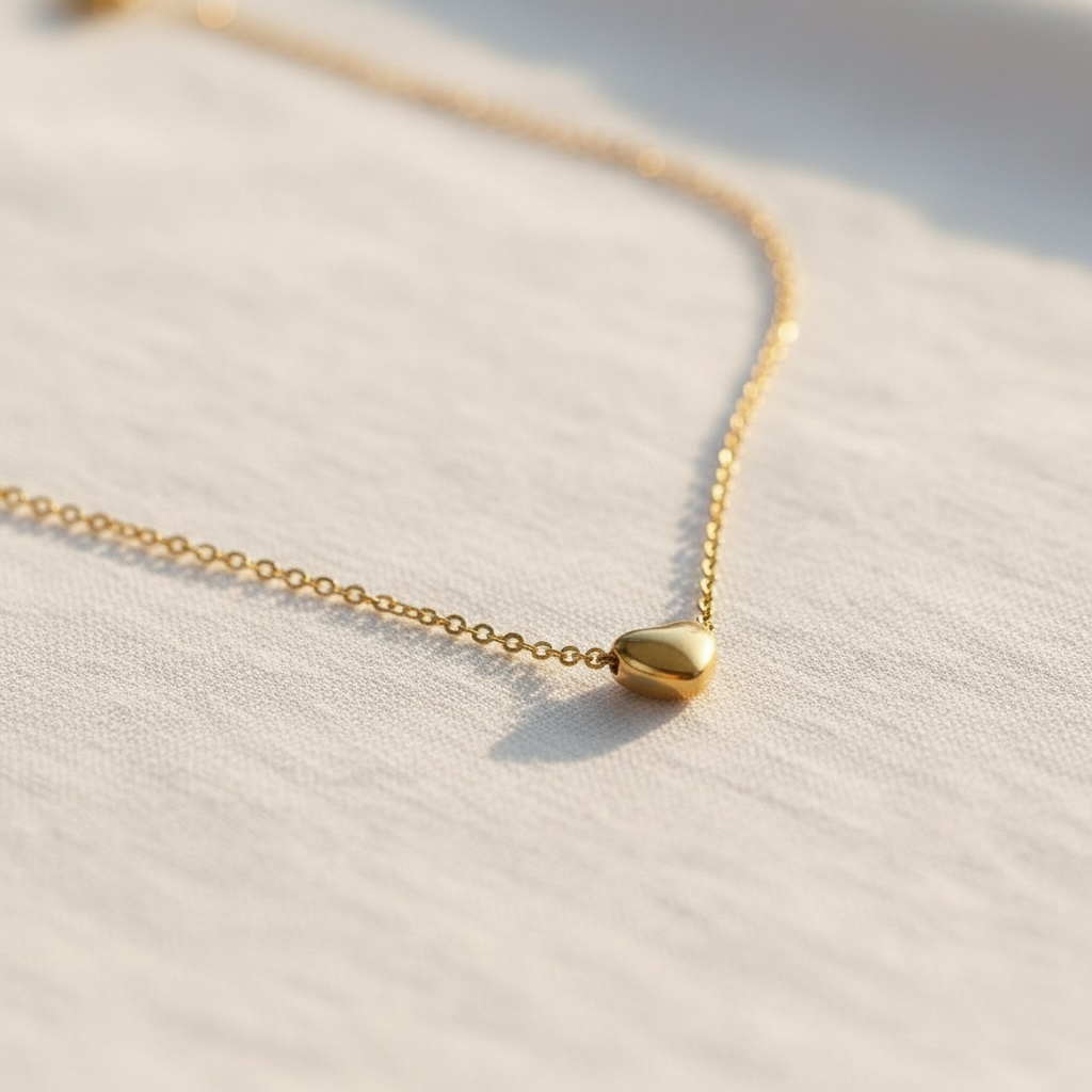 Collier pendentif cœur délicat - Acier inoxydable