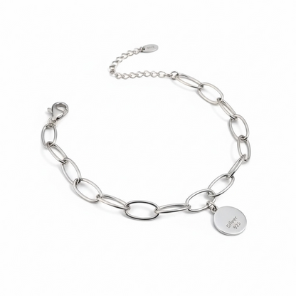 Elegant 925 Sterling Silver Paperclip Chain Bracelet