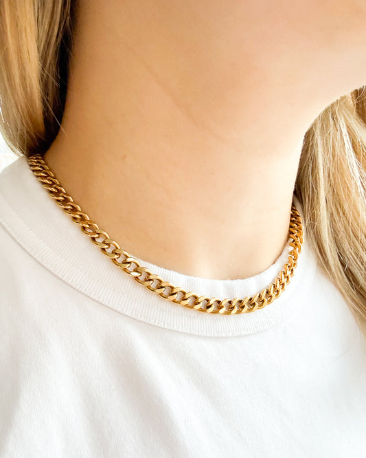 Collier à maillons épais en acier inoxydable