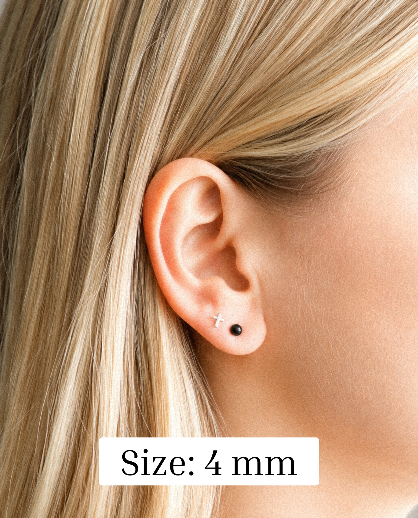 Boucles d'oreilles minimalistes en agate noire - Argent sterling 925