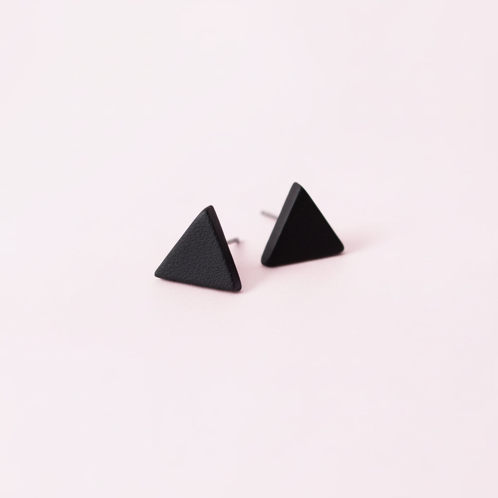 Simple black triangle earrings