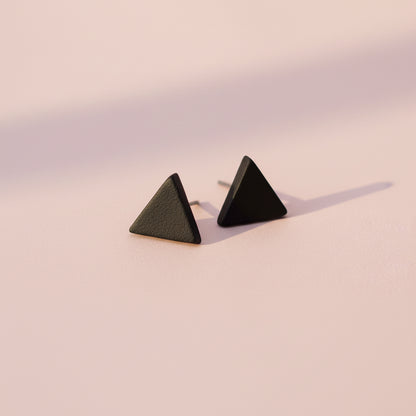 Simple black triangle earrings