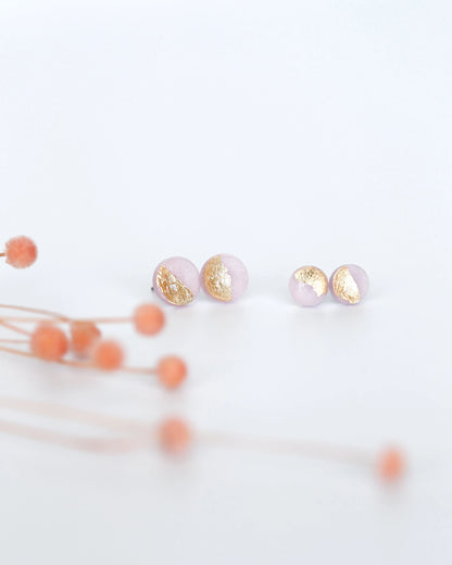 Blush pink stud earrings - Ollijewelry
