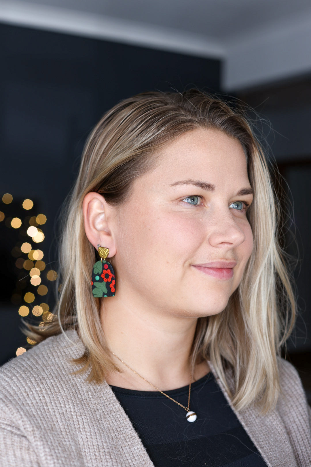 Cute bright statement earrings with stainless steel posts