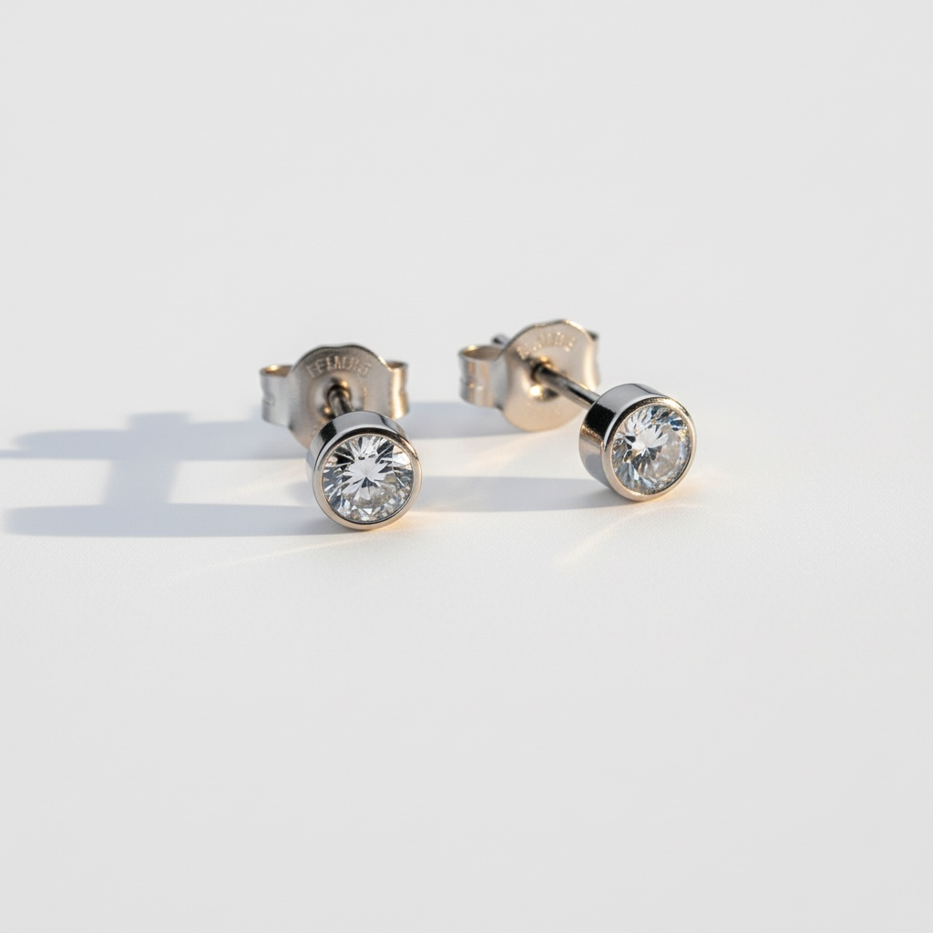 Delicate tiny cubic zirconia earrings in 925 sterling silver