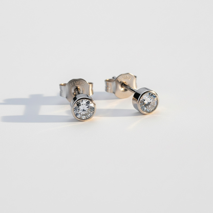 Delicate tiny cubic zirconia earrings in 925 sterling silver