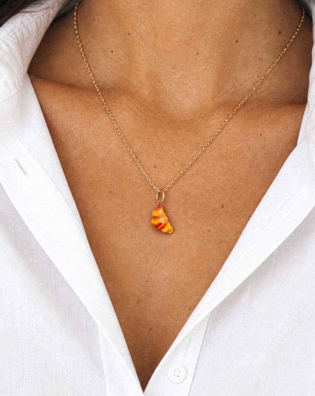 Collier délicat en acier inoxydable Croissant