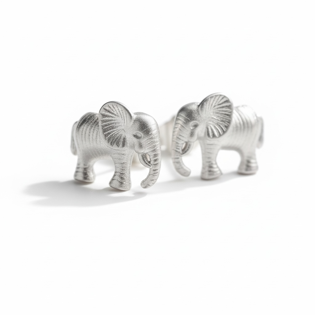 Elephant stud earrings in 925 sterling silver