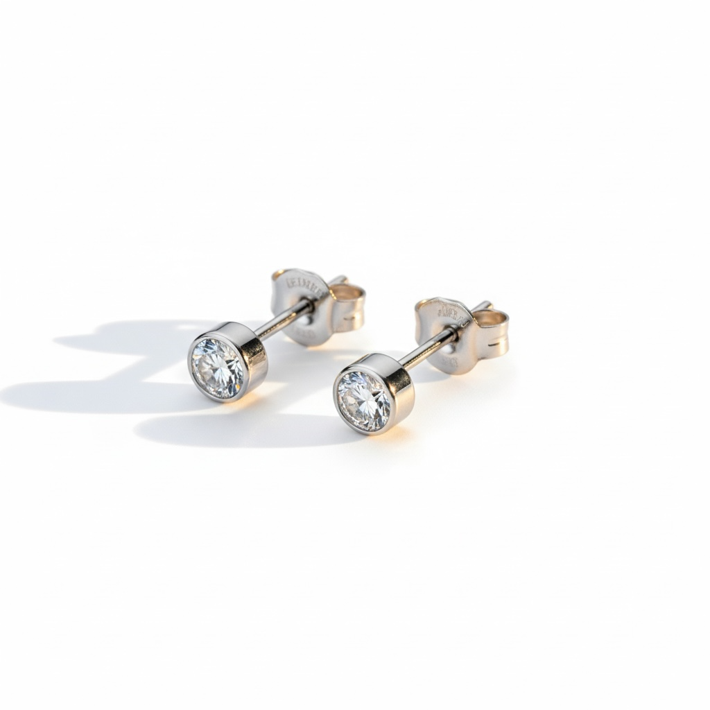 Delicate tiny cubic zirconia earrings in 925 sterling silver