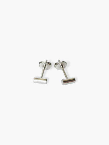 Bar stud earrings in 925 sterling silver