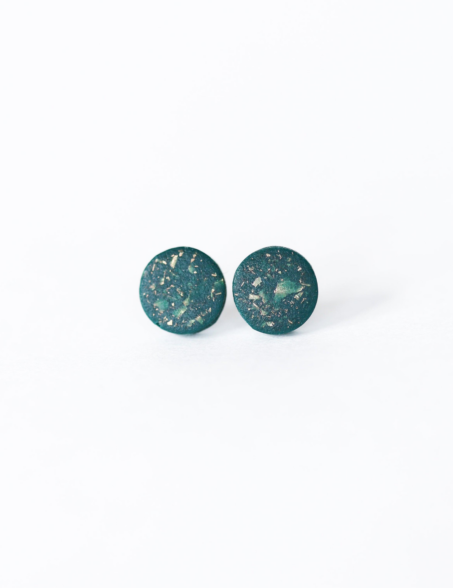 Emerald matt tiny 8mm stud earrings, Hypoallergenic earrings