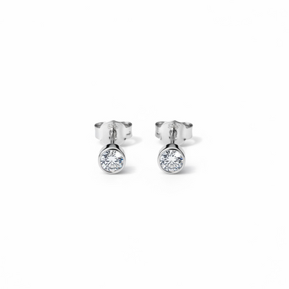 Delicate tiny cubic zirconia earrings in 925 sterling silver