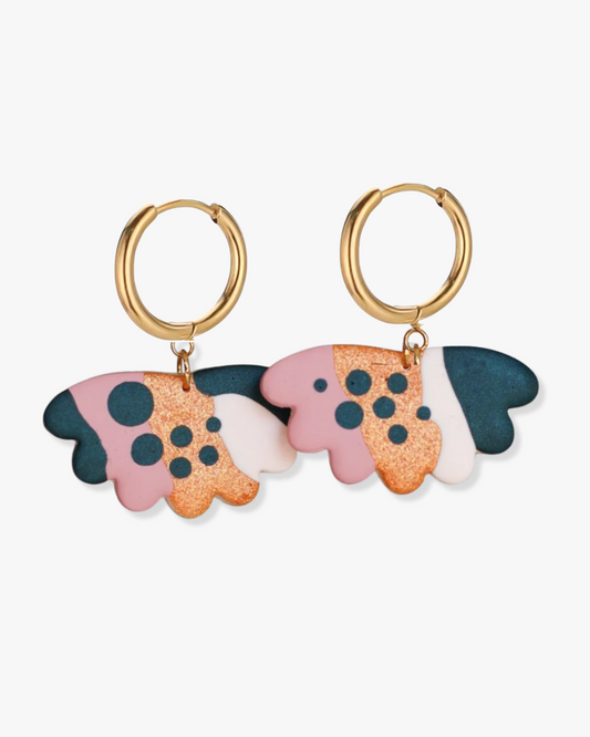 Flower statement earrings - one-of-a-kind piece
