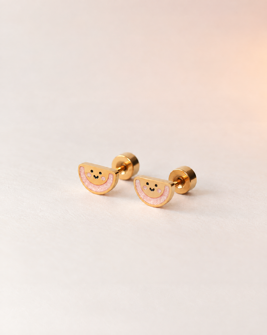 Smily Watermelon Earrings – Surgical Steel Studs