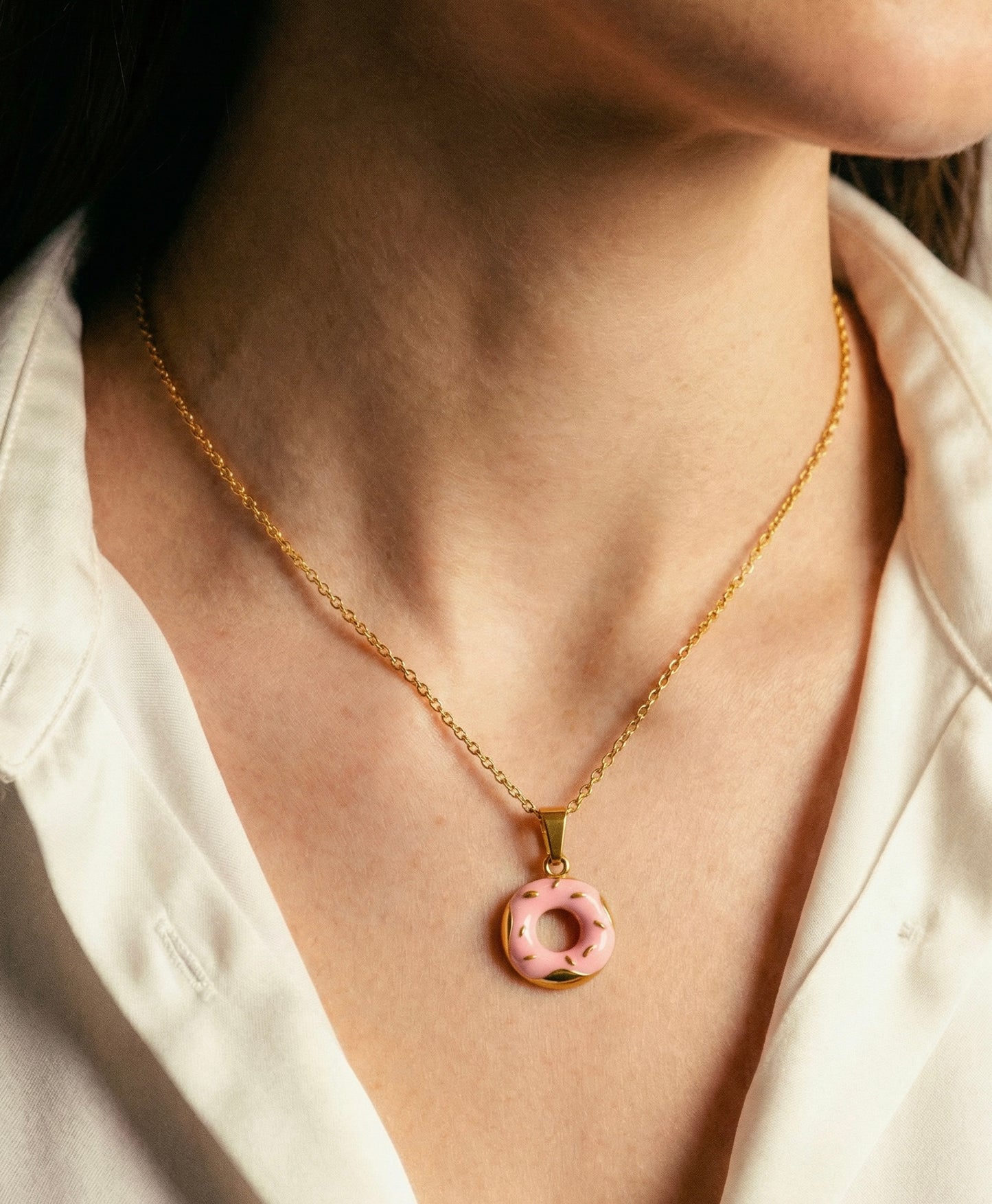 Donut Charm Stainless steel necklace