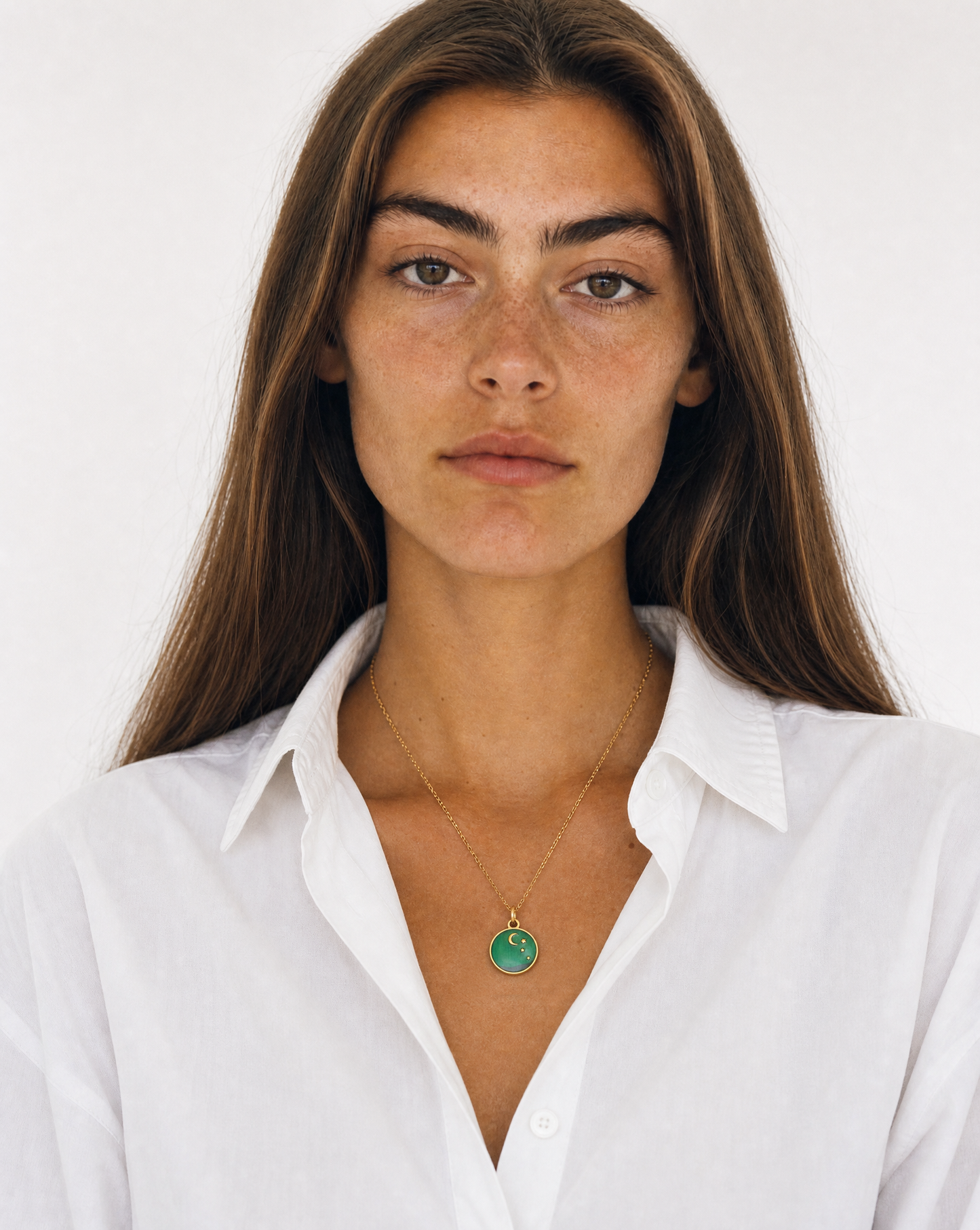 Celestial Moon & Stars Necklace - 18K Gold Plated Stainless Steel Chain
