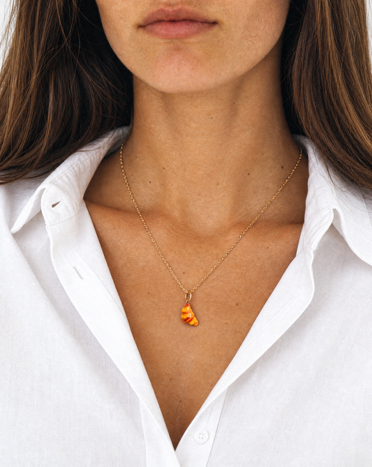 Collier délicat en acier inoxydable Croissant