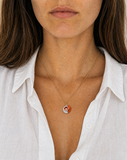 Coffee and Croissant Stainless steel delicate necklace
