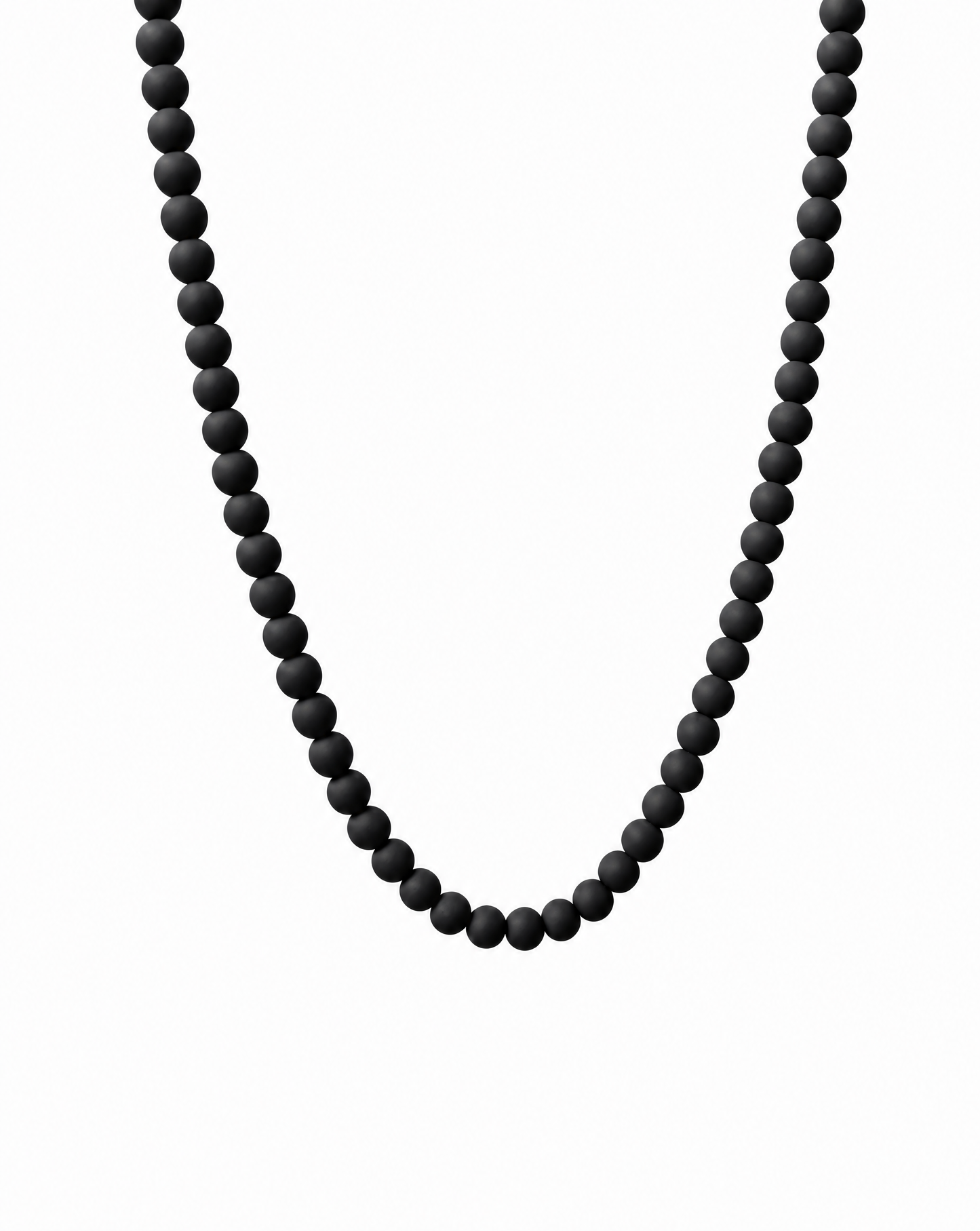 Black Beaded Necklace - Handmade Polymer Clay Statement Jewelry