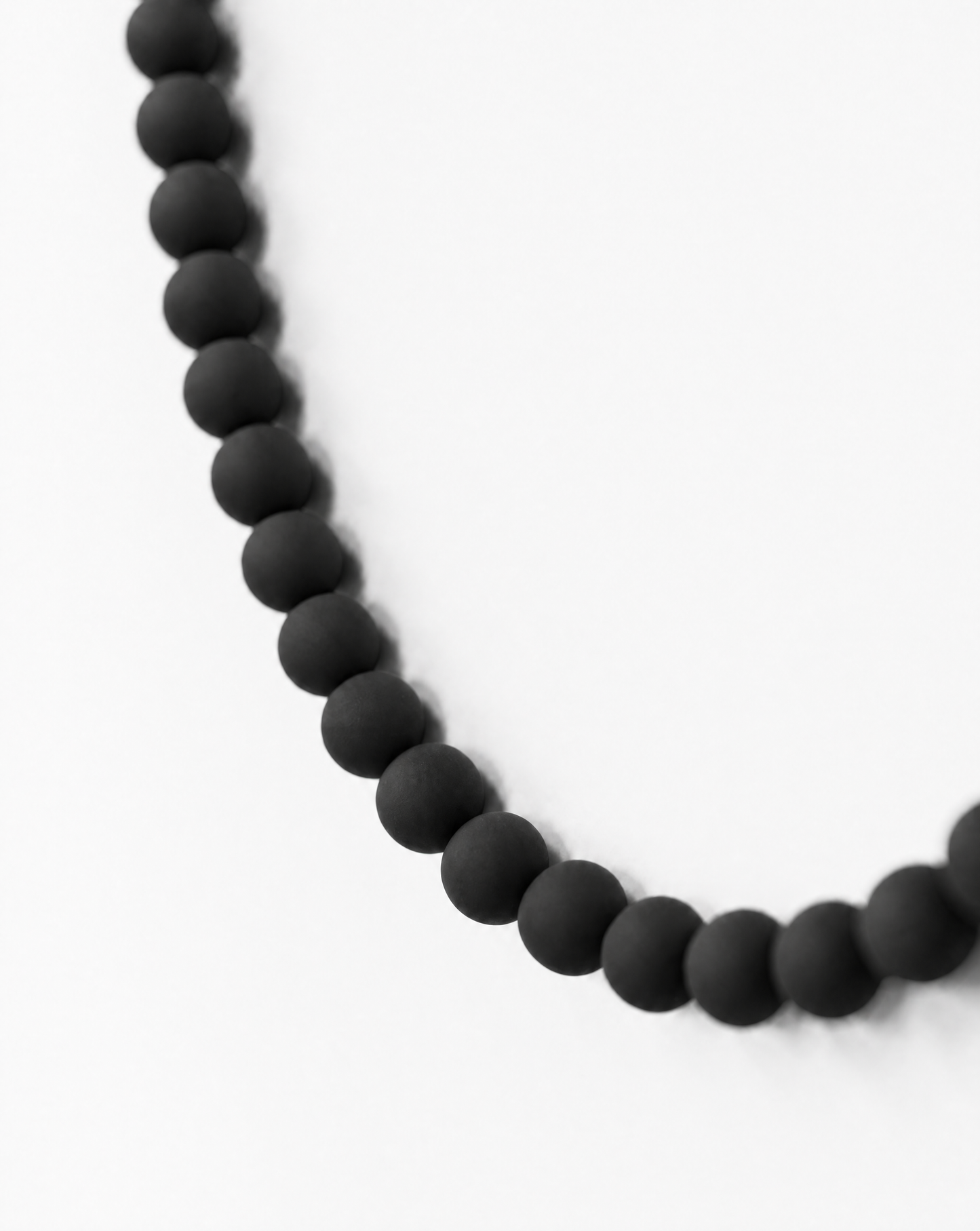 Black Beaded Necklace - Handmade Polymer Clay Statement Jewelry