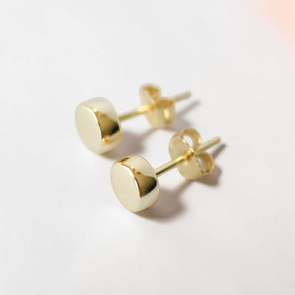 Tiny round earrings - 18k Gold platted over silver