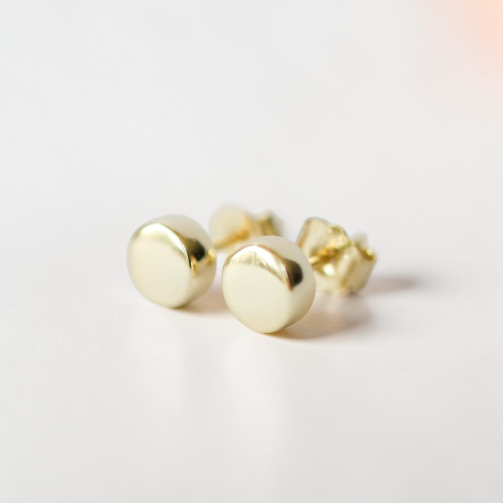 Tiny round earrings - 18k Gold platted over silver