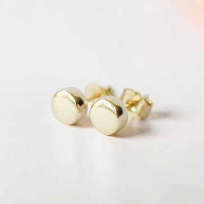 Tiny round earrings - 18k Gold platted over silver