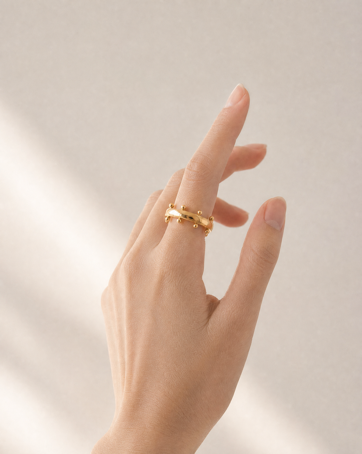 Golden Orb Ring – 18K Gold Plated Stainless Steel Statement Ring