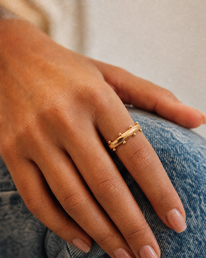 Golden Orb Ring – 18K Gold Plated Stainless Steel Statement Ring