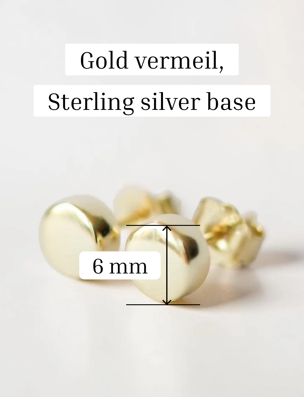 Tiny round earrings - 18k Gold platted over silver