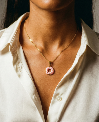 Donut Charm Stainless steel necklace