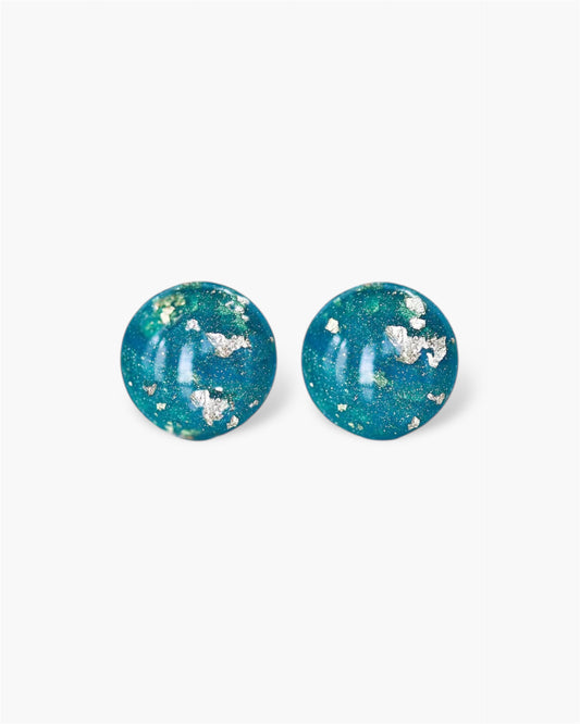 Ocean blue studs earrings with surgical steel posts