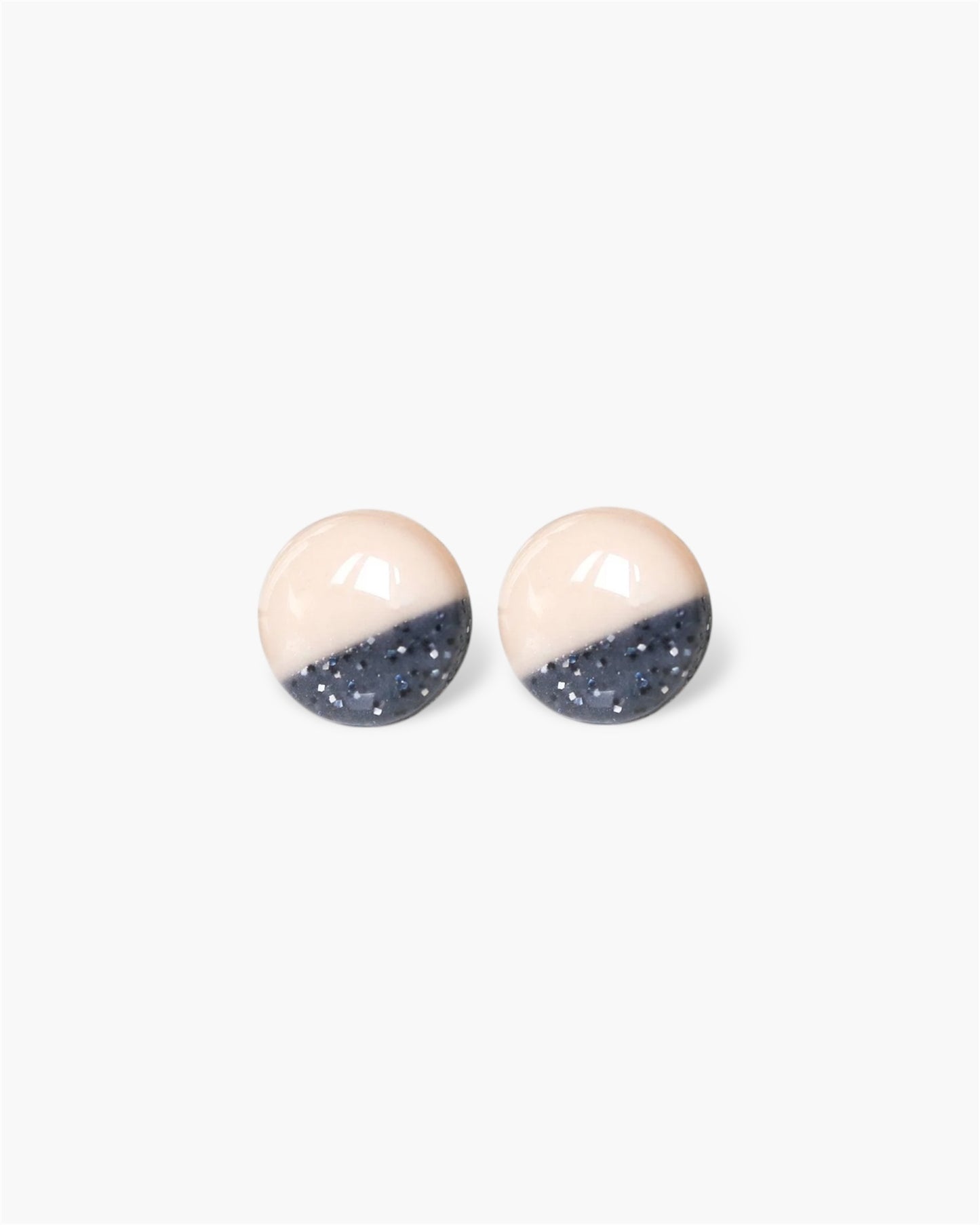 Champagne and granite stud earrings