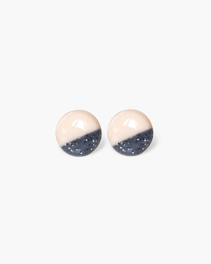 Champagne and granite stud earrings