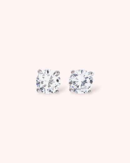 Cubic zirconia stud earrings in 925 sterling silver