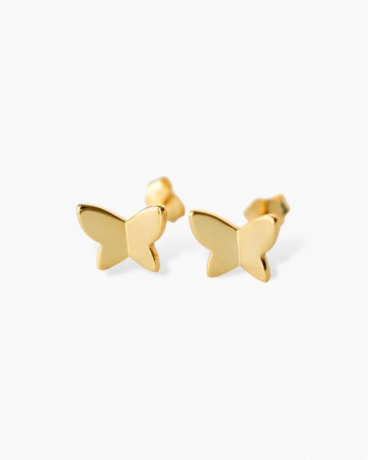 Tiny Butterfly Stud Earrings – 18K Gold Plated over Sterling Silver