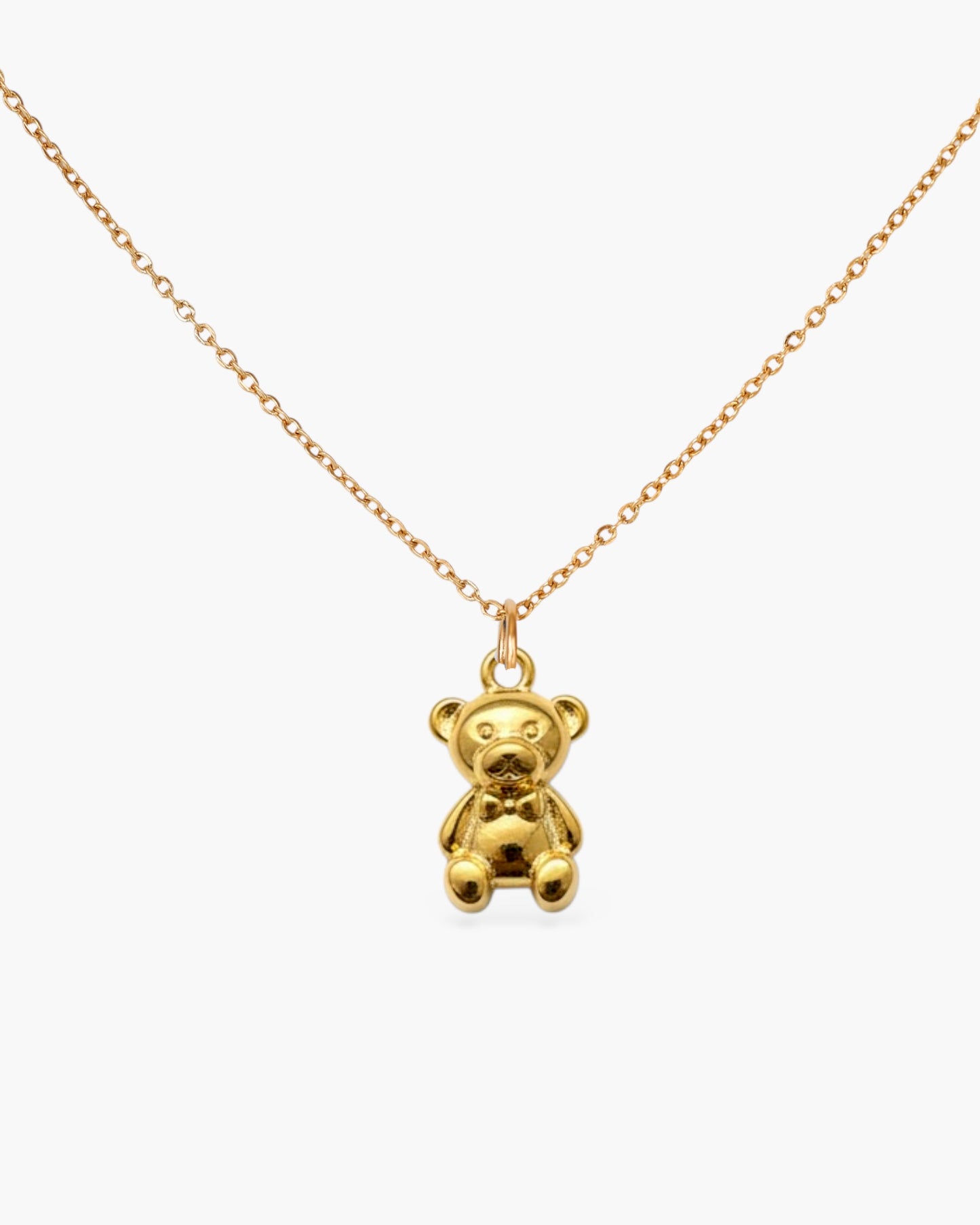 Golden Bear Charm Stainless steel necklace