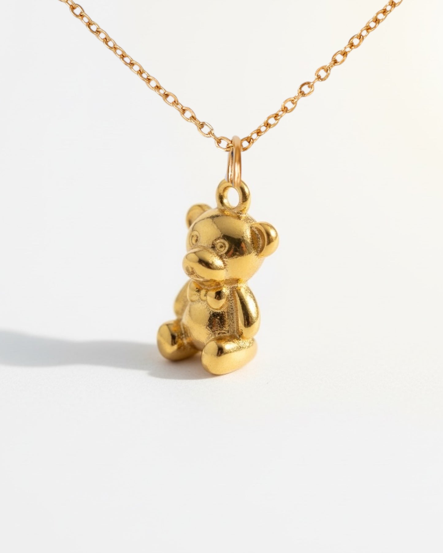 Golden Bear Charm Stainless steel necklace