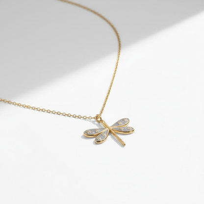 Dragonfly Charm Stainless Steel Necklace