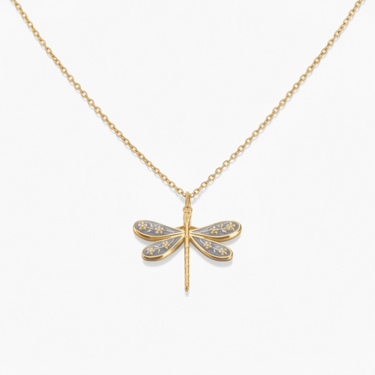 Dragonfly Charm Stainless Steel Necklace