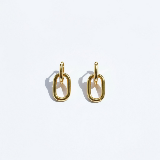 The Ella earrings made in 18k gold