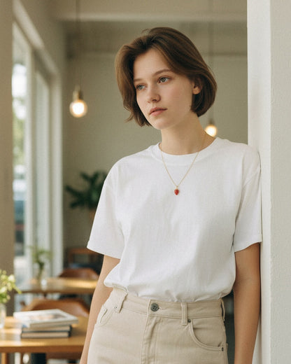 Strawberry Charm Stainless steel necklace