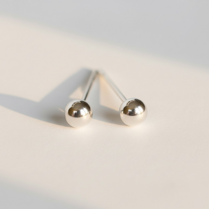 Silver stud earrings for sensitive ears