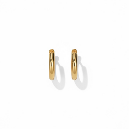 Gold enamel hoops earrings
