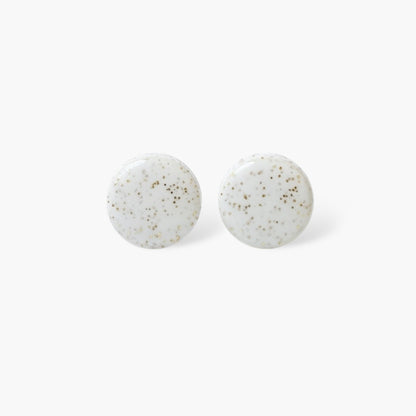 White sparkle studs with surgical steel posts