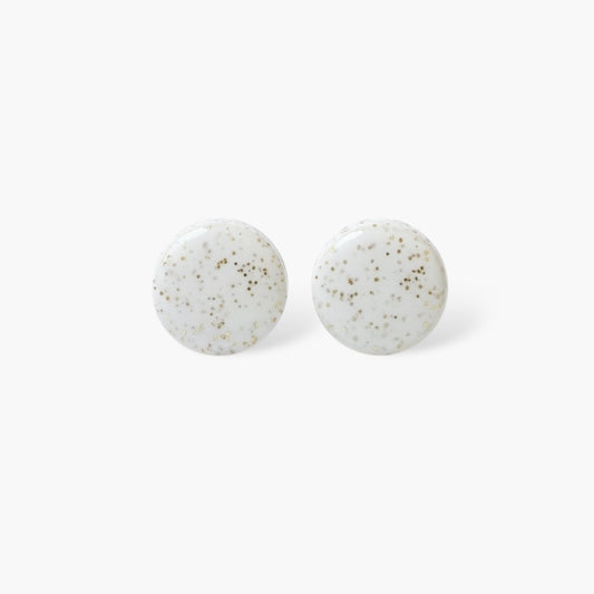 White sparkle studs with surgical steel posts